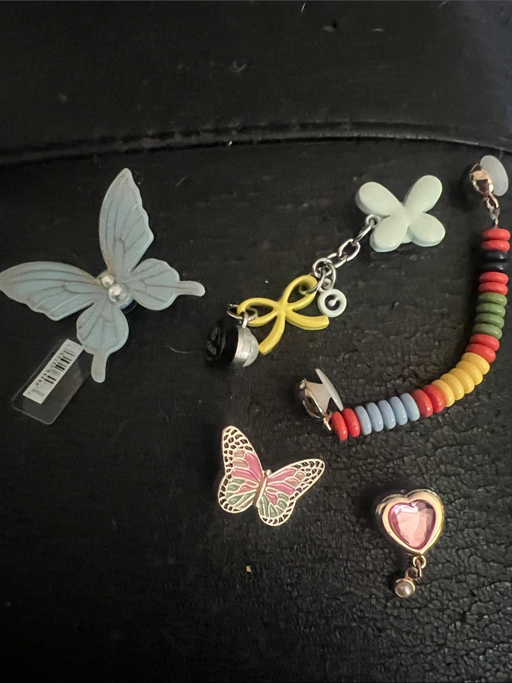 CROCS Pastel Butterfly & Rainbow Charm Shoe Clips Set